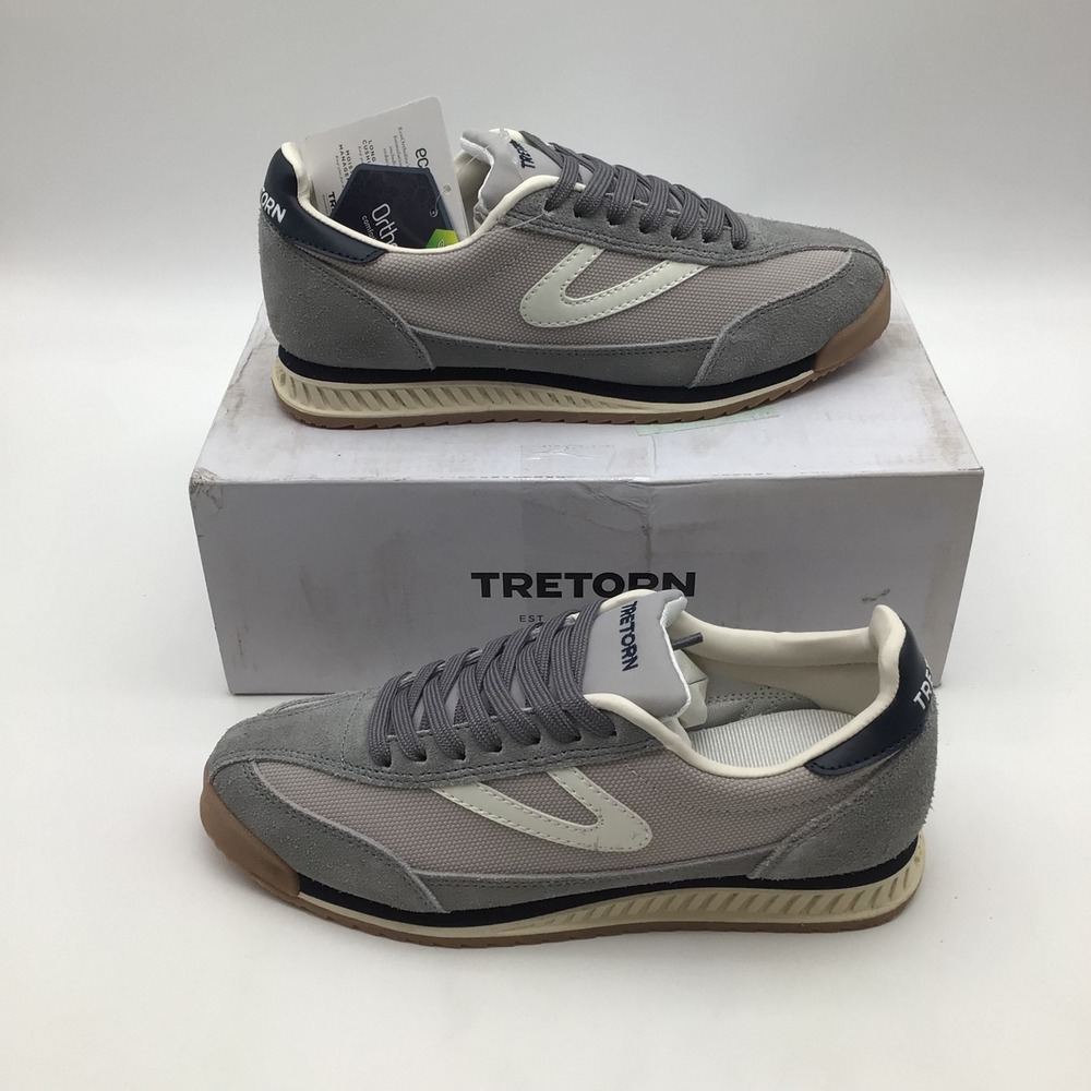 Tretorn Rawlins 2.0 Womens Grey White Leather Textile Sneakers Size 6 M NEW